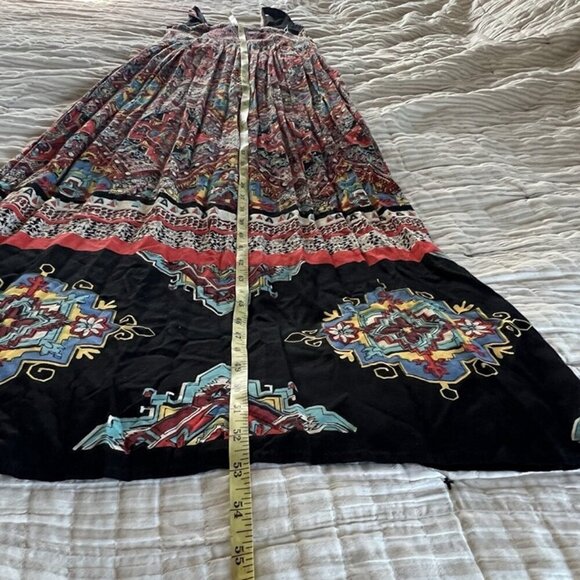 Angie Babydoll Maxi Dress sz S Colorful Y2K Hippie Southwestern Strappy Artsy - Picture 6 of 12